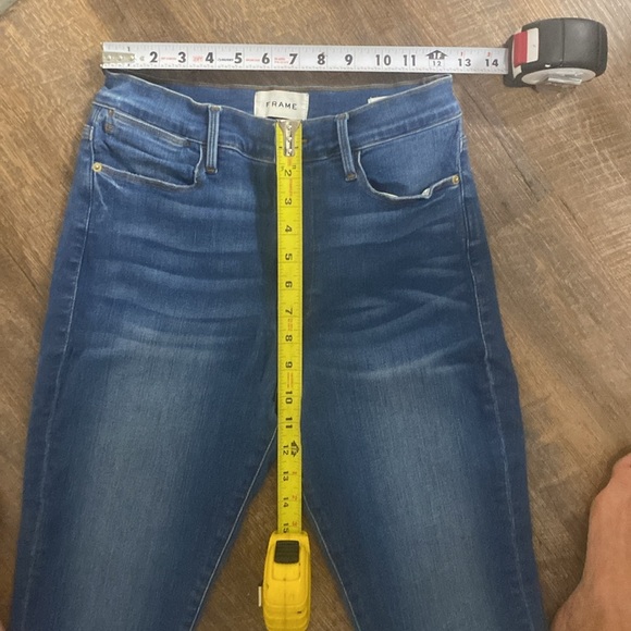 FRAME LE HIGH SKINNY RAW HEM MEDIUM WASH HIGH WAISTED SLIM FIT SKINNY JEANS SZ30 - Picture 9 of 12